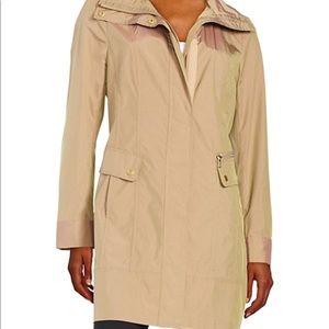 Cole Haan Tan Packable Back Bow Raincoat w/ Pouch